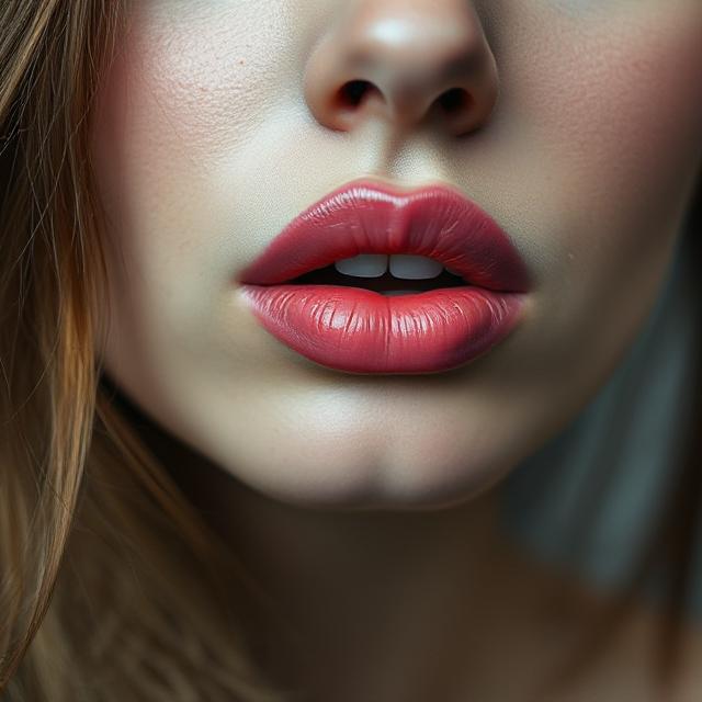Beautiful, full lips representing natural lip enhancement